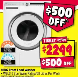 JB Hi-Fi Front load washer offer