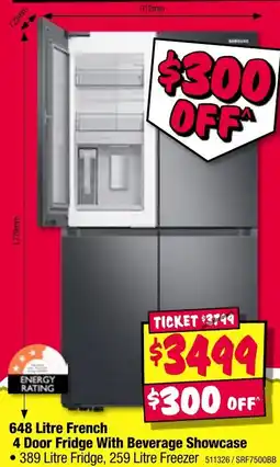 JB Hi-Fi French door fridge with beverage showcase offer