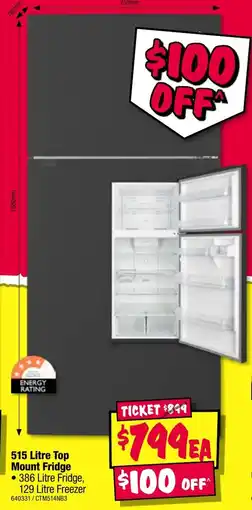 JB Hi-Fi Top Mount Fridge offer