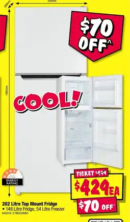 JB Hi-Fi Top mount fridge offer