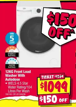 JB Hi-Fi Front load washer with autodose offer
