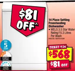 JB Hi-Fi Freestanding Dishwasher offer