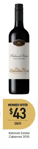 Dan Murphy's Katnook estate cabernet 2015 offer