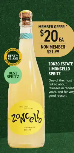 Dan Murphy's Zonzo estate limoncello spritz offer