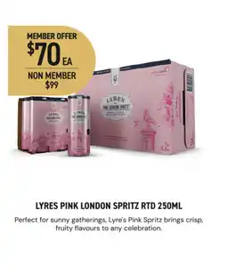 Dan Murphy's Lyres pink london spritz rtd offer