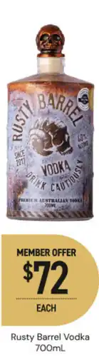 Dan Murphy's Rusty Barrel Vodka offer