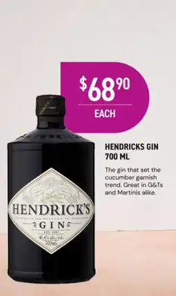 Dan Murphy's Hendricks gin offer