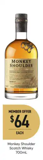 Dan Murphy's Monkey shoulder scotch whisky offer