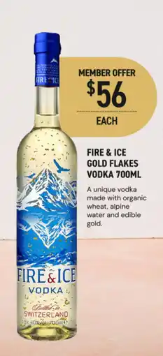 Dan Murphy's Fire & ice gold flakes vodka offer