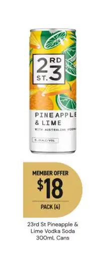Dan Murphy's pineapple & lime vodka soda cans offer