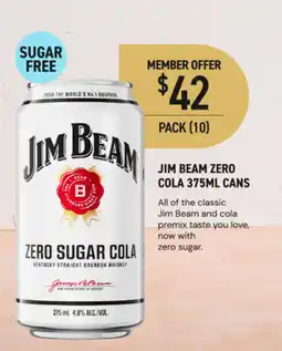 Dan Murphy's Jim beam zero cola cans offer