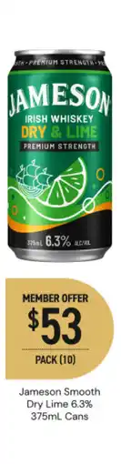 Dan Murphy's Jameson smooth dry lime cans offer