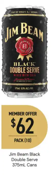 Dan Murphy's Jim beam black double serve cans offer