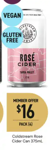 Dan Murphy's Coldstream rose cider can offer