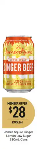 Dan Murphy's James squire ginger lemon low sugar cans offer