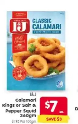Spar Calamari rings or salt & pepper squid offer