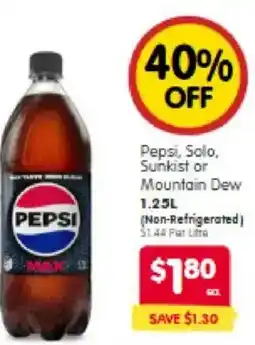 Spar Pepsi, Solo, Sunkist or Mountain Dew offer