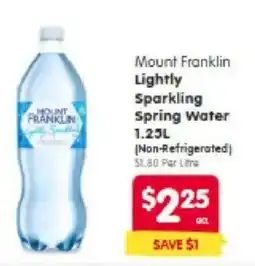 Spar Mount franklin lightly spring water offer