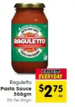 Spar Raguletto pasta sauce offer