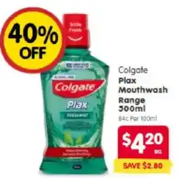 Spar Colgate plax mouthwash offer