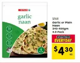 Spar Spar garlic or plain naan offer