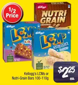 Farmer Jack's Kellogg's lcms or nutri-grain bars offer