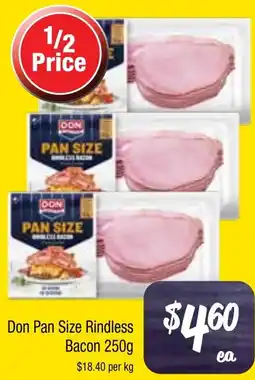 Farmer Jack's Don pan size rindless bacon offer