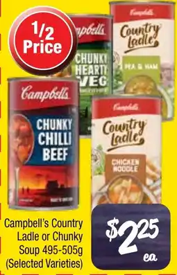 Farmer Jack's Campbell's country ladle or chunky soup offer