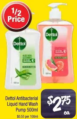 Farmer Jack's Dettol antibacterial liquid hand wash pump offer