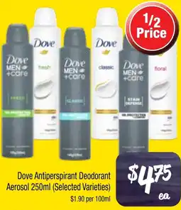 Farmer Jack's Dove antiperspirant deodorant aerosol offer