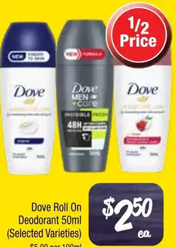Farmer Jack's Dove roll on deodorant offer