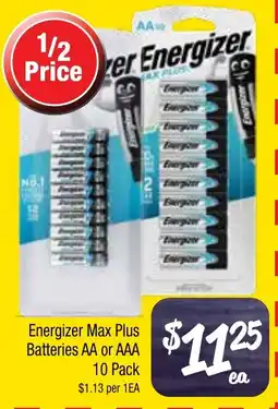 Farmer Jack's Energizer max plus batteries aa or aaa offer