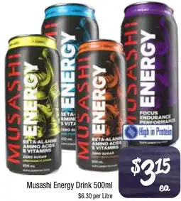 Farmer Jack's Musashi Energy Drink offer