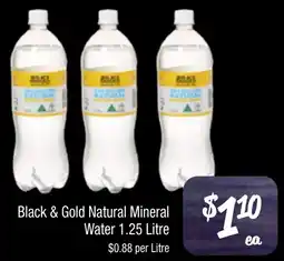Farmer Jack's Black & gold natural mineral water offer