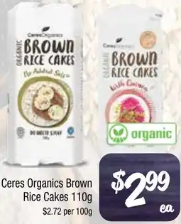 Farmer Jack's Ceres Organics Brown Rice Cakes offer