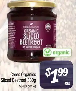 Farmer Jack's Ceres Organics Sliced Beetroot offer