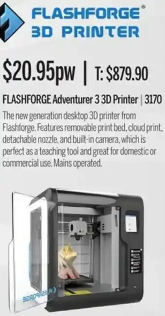 Chrisco Hampers Flashforce Adventurer 3 3D Printer 3170 offer