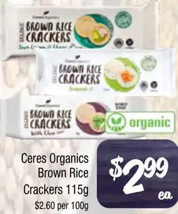 Farmer Jack's Ceres Organics Brown Rice Crackers offer