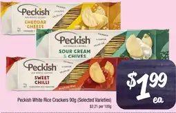 Farmer Jack's Peckish White Rice Crackers (Selected Varieties) offer