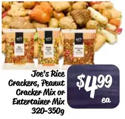 Farmer Jack's Joe's Rice Crackers, Peanut Cracker Mix or Entertainer Mix offer