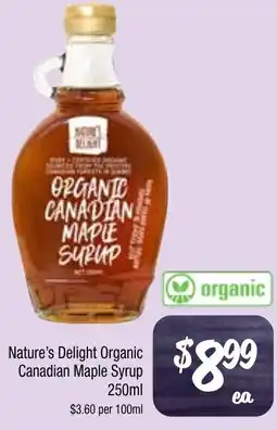 Farmer Jack's Nature's Delight Organic Canadian Maple Syrup offer