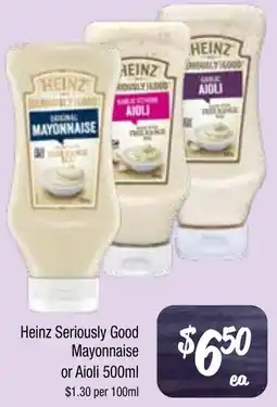 Farmer Jack's Heinz Seriously Good Mayonnaise or Aioli offer