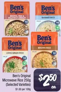 Farmer Jack's Ben's Original Microwave Rice (Selected Varieties) offer