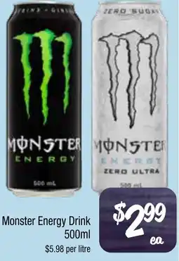 Farmer Jack's Monster Energy Drink offer