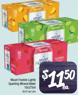 Mount Franklin Lightly Sparkling Mineral Water