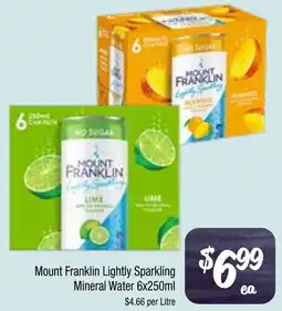 Farmer Jack's Mount Franklin Lightly Sparkling Mineral Water offer