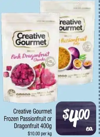 Farmer Jack's Creative Gourmet Frozen Passionfruit or Dragonfruit offer