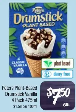Farmer Jack's Peters Plant-Based Drumstick Vanilla 4 Pack offer