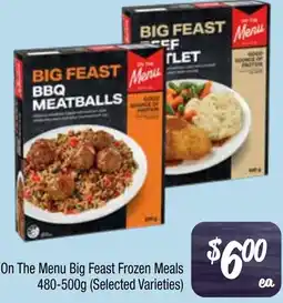 Farmer Jack's On The Menu Big Feast Frozen Meals (Selected Varieties) offer