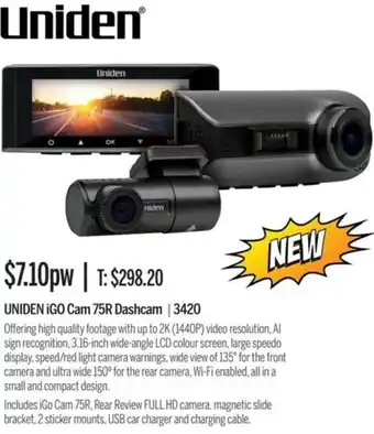 Chrisco Hampers Uniden iGo Cam 75R Dashcam offer